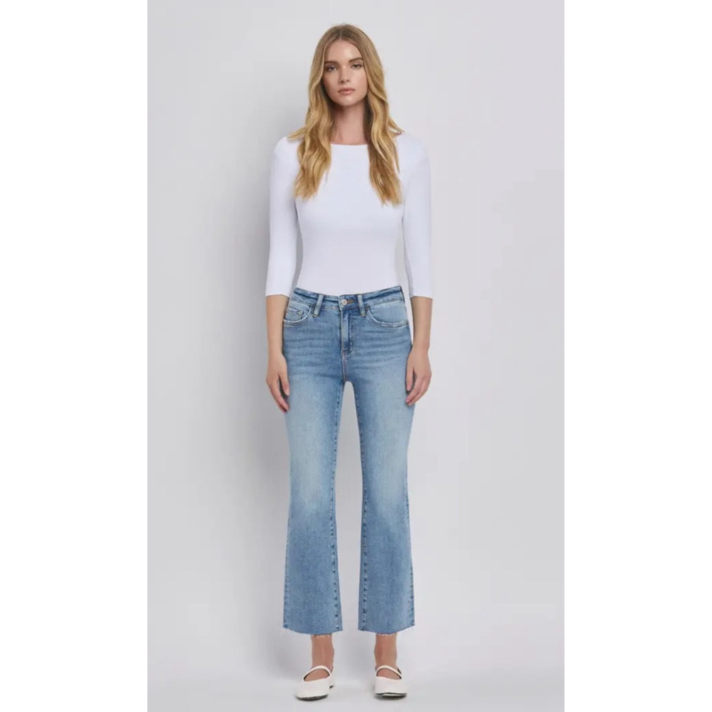 JUSTUSA Blue Cropped Flare & Wide Leg Jeans Size 8